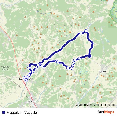 Vappula I - Vappula I bus Line Map
