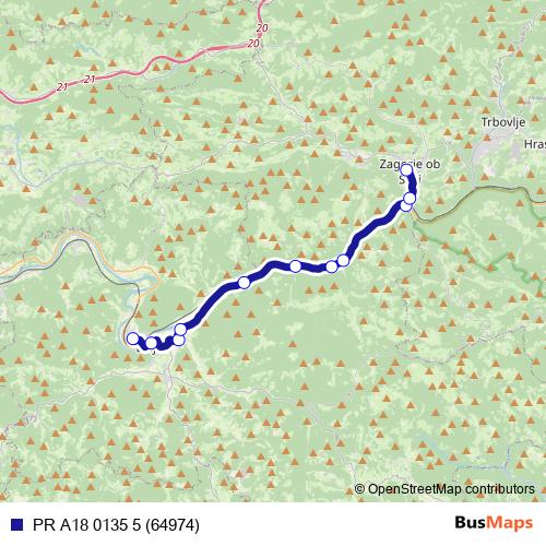 PR A18 0135 5 (64974) bus Line Map