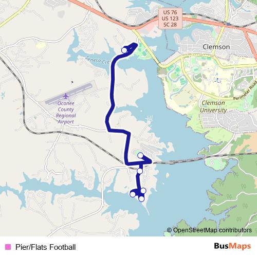 Pier/Flats Football bus Line Map