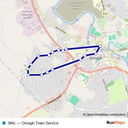 384c bus Line Map