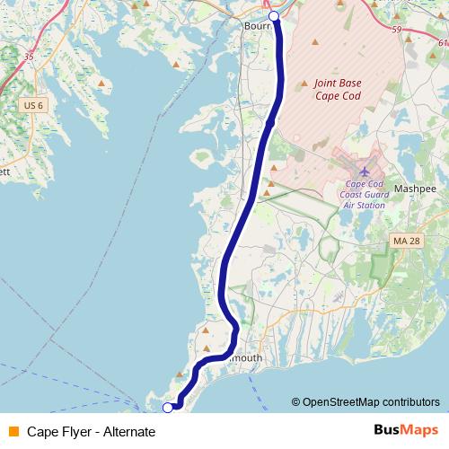 Cape Flyer - Alternate bus Line Map
