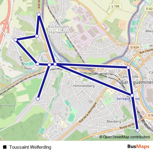 Toussaint Welferding bus Line Map