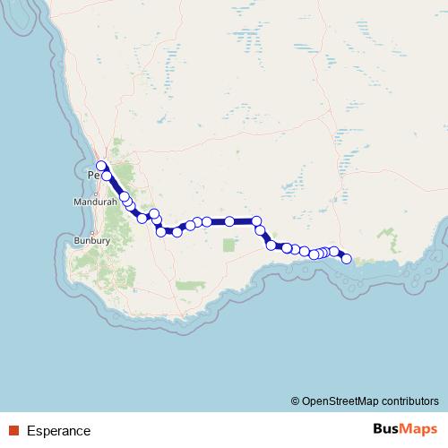 Esperance bus Line Map