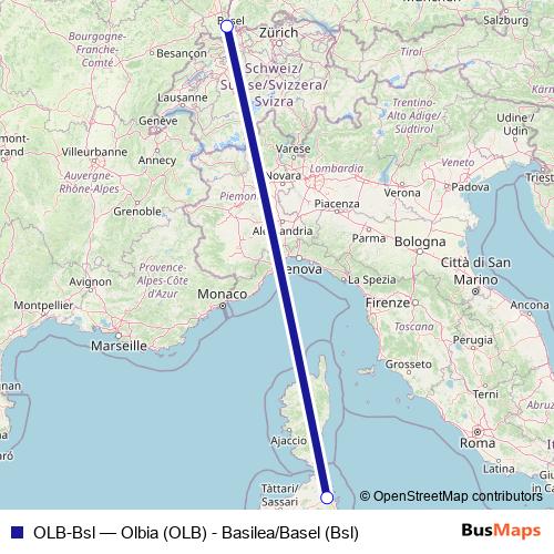 OLB-Bsl air Line Map