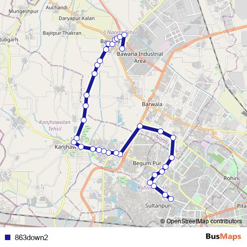 863down2 bus Line Map