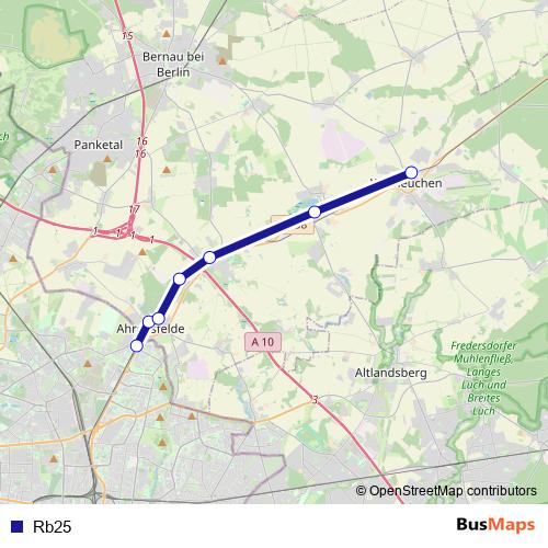 Rb25 bus Line Map