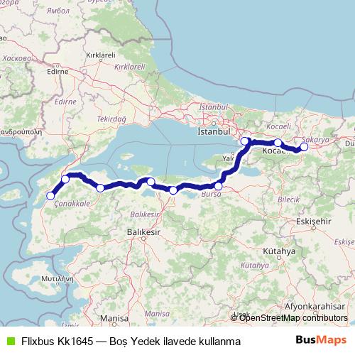 Flixbus Kk1645 bus Line Map