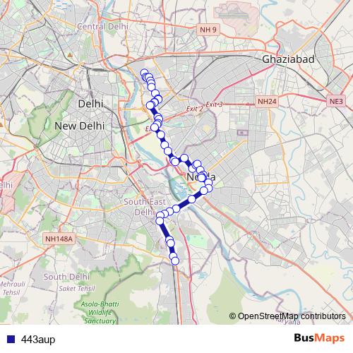 443aup bus Line Map