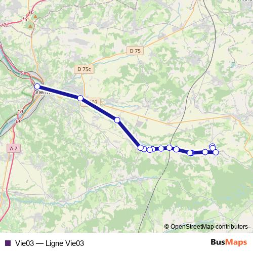 Vie03 bus Line Map