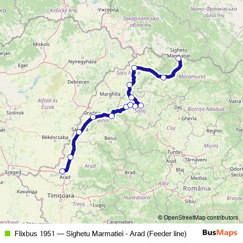 Flixbus 1951 bus Line Map