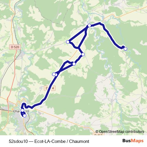 52sdou10 bus Line Map