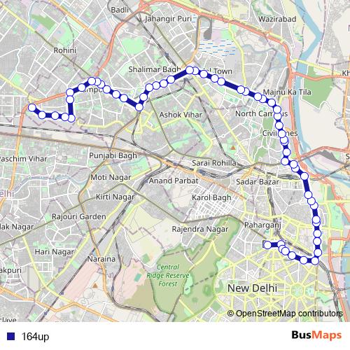 164up bus Line Map