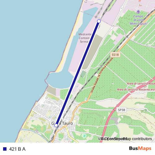 421 B A bus Line Map