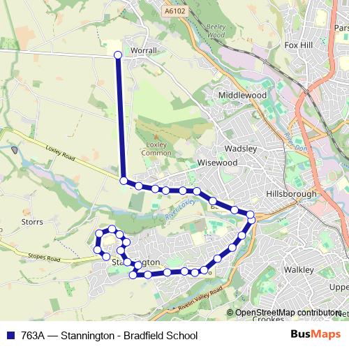 763A bus Line Map