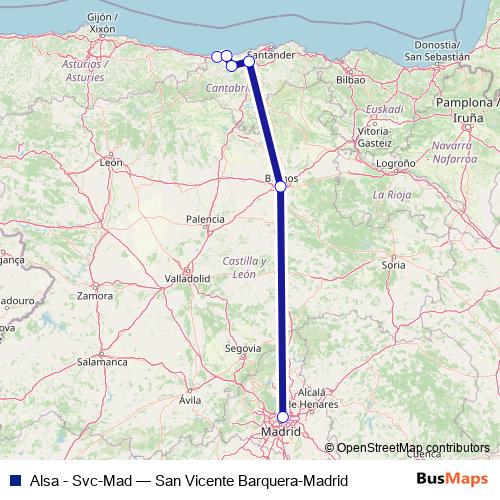 Alsa - Svc-Mad bus Line Map