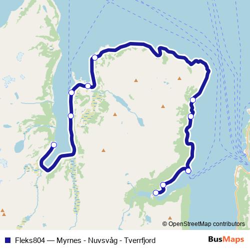 Fleks804 bus Line Map