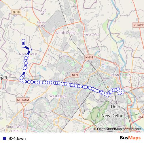 924down bus Line Map