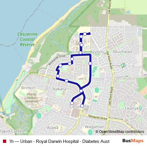 1h bus Line Map