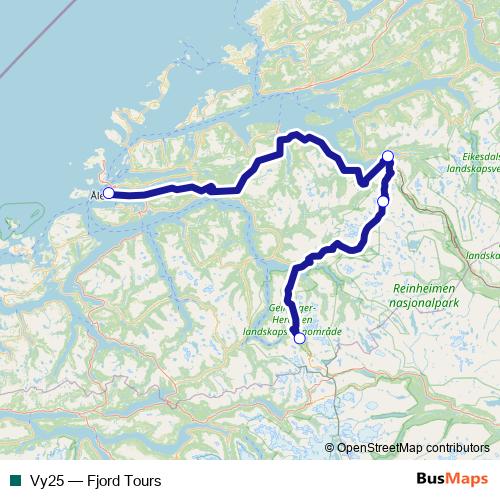 Vy25 bus Line Map