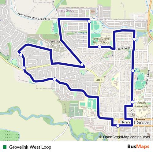 Grovelink West Loop bus Line Map