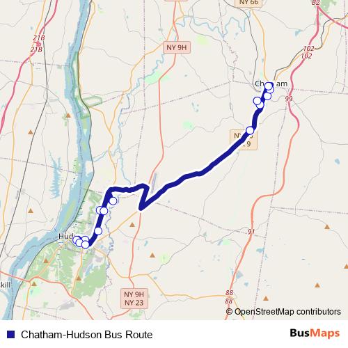 Chatham-Hudson Bus Route bus Line Map