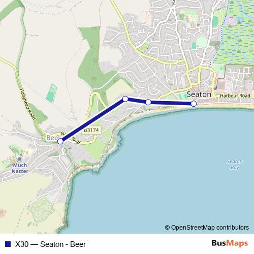 X30 bus Line Map