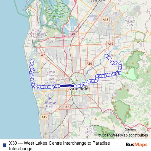 X30 bus Line Map