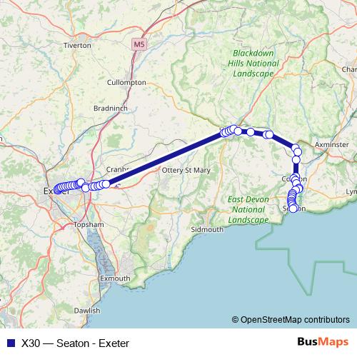 X30 bus Line Map