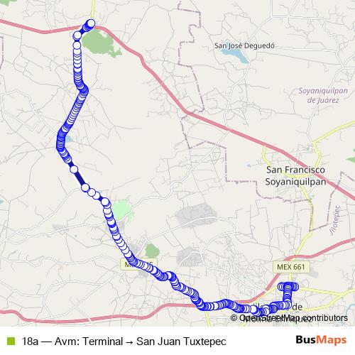 18a bus Line Map