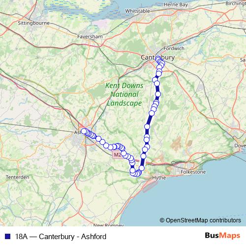 18A bus Line Map