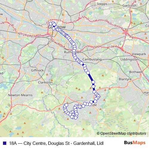 18A bus Line Map