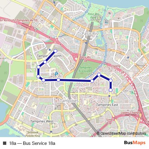 18a bus Line Map