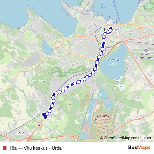 18a bus Line Map