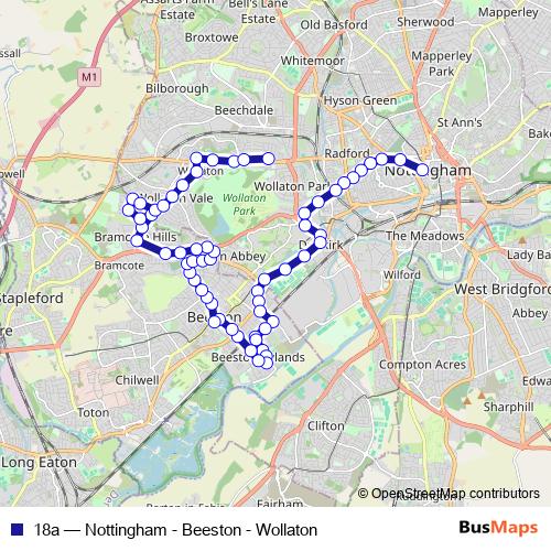 18a bus Line Map