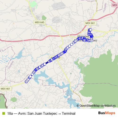 18a bus Line Map