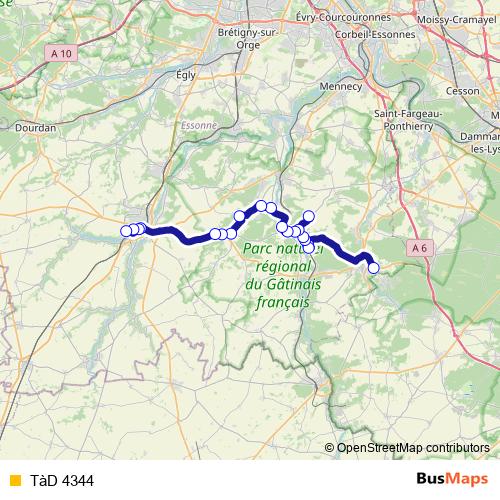 TàD 4344 bus Line Map