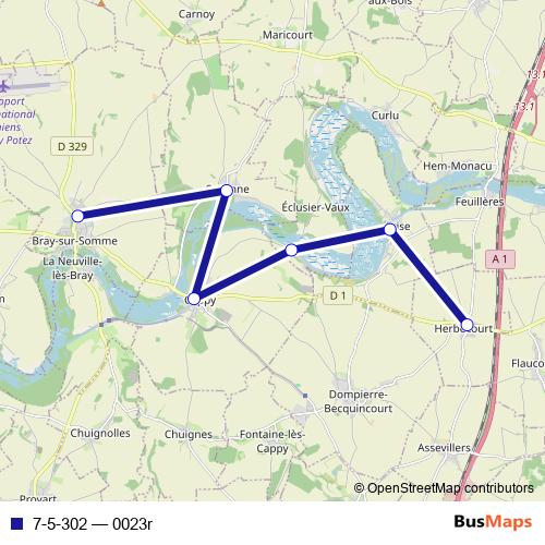 7-5-302 bus Line Map