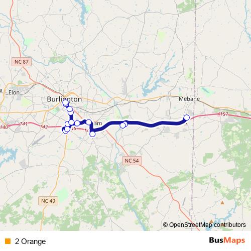 2 Orange bus Line Map