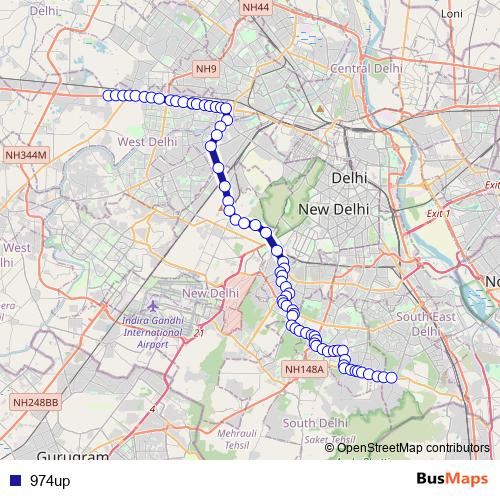 974up bus Line Map