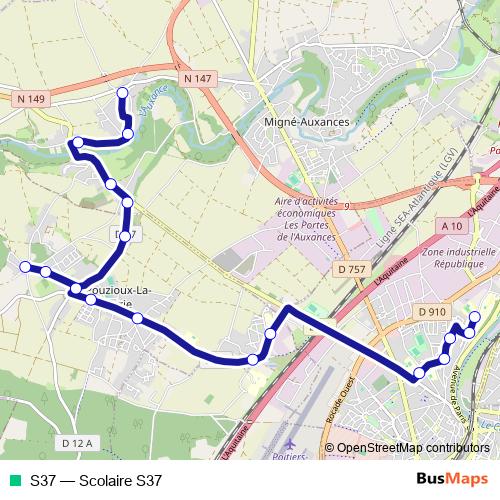 S37 bus Line Map