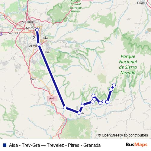 Alsa - Trev-Gra bus Line Map