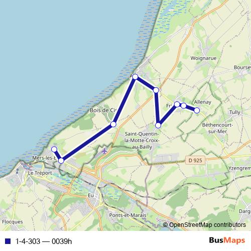 1-4-303 bus Line Map