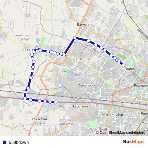 938bdown bus Line Map