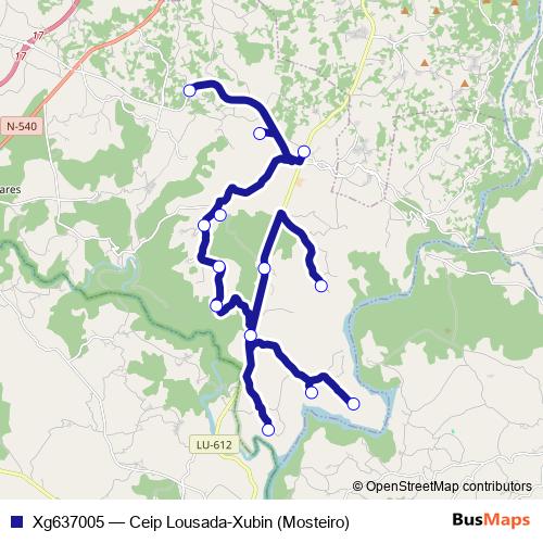 Xg637005 bus Line Map