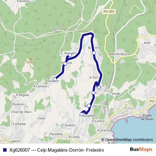 Xg626007 bus Line Map