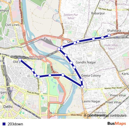 203down bus Line Map