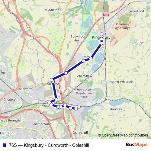 76S bus Line Map