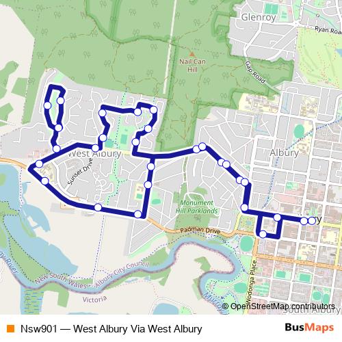 Nsw901 bus Line Map