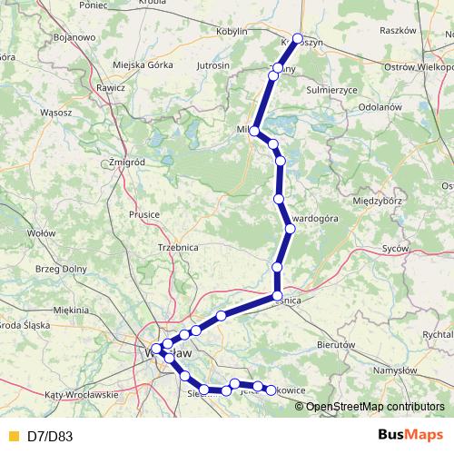 D7/D83 rail Line Map