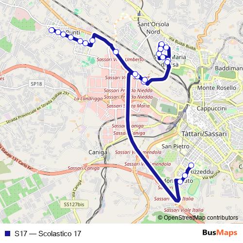 S17 bus Line Map